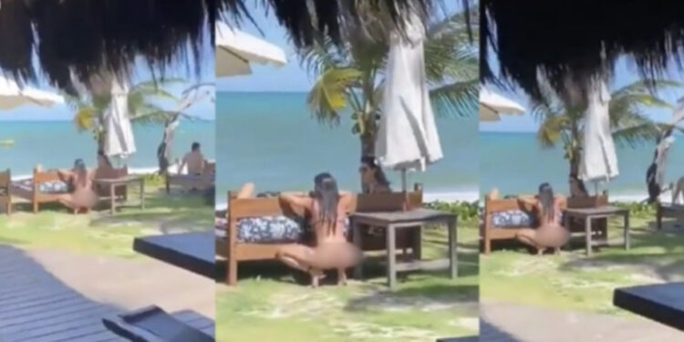 Niet iedereen waardeert het uitzicht van deze kerel tijdens de vakantie