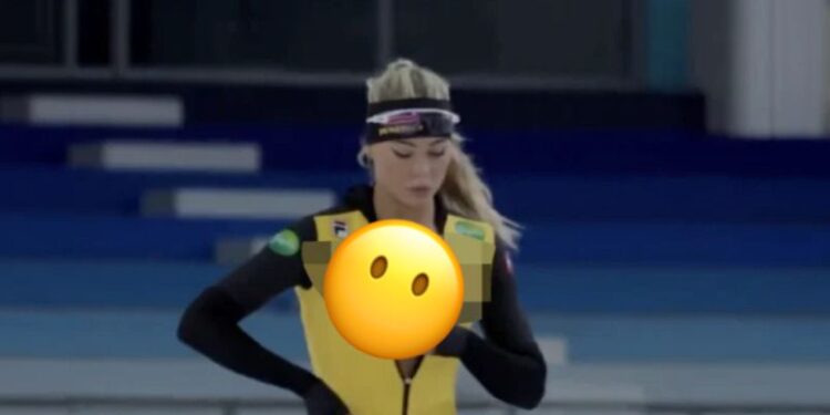 Jutta Leerdam verrast met fans na een snelle ronde op de baan